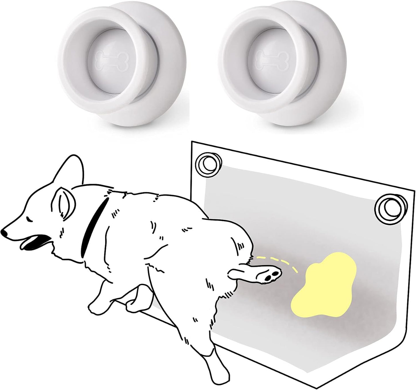 Pee PAD Holder (Pack of 2) – Works with Any Type of Wee Wee Pads for Easy Cleanup of Marking and Leg Lifting Dogs. (White)