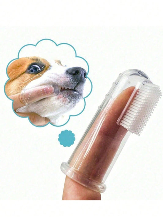 Pet Finger Toothbrush Pet Toothbrush Silicone Toothbrush Puppy Cat Finger Set Brush Finger Pet Toothbrush Small Size Suitable for Dogs and Cats