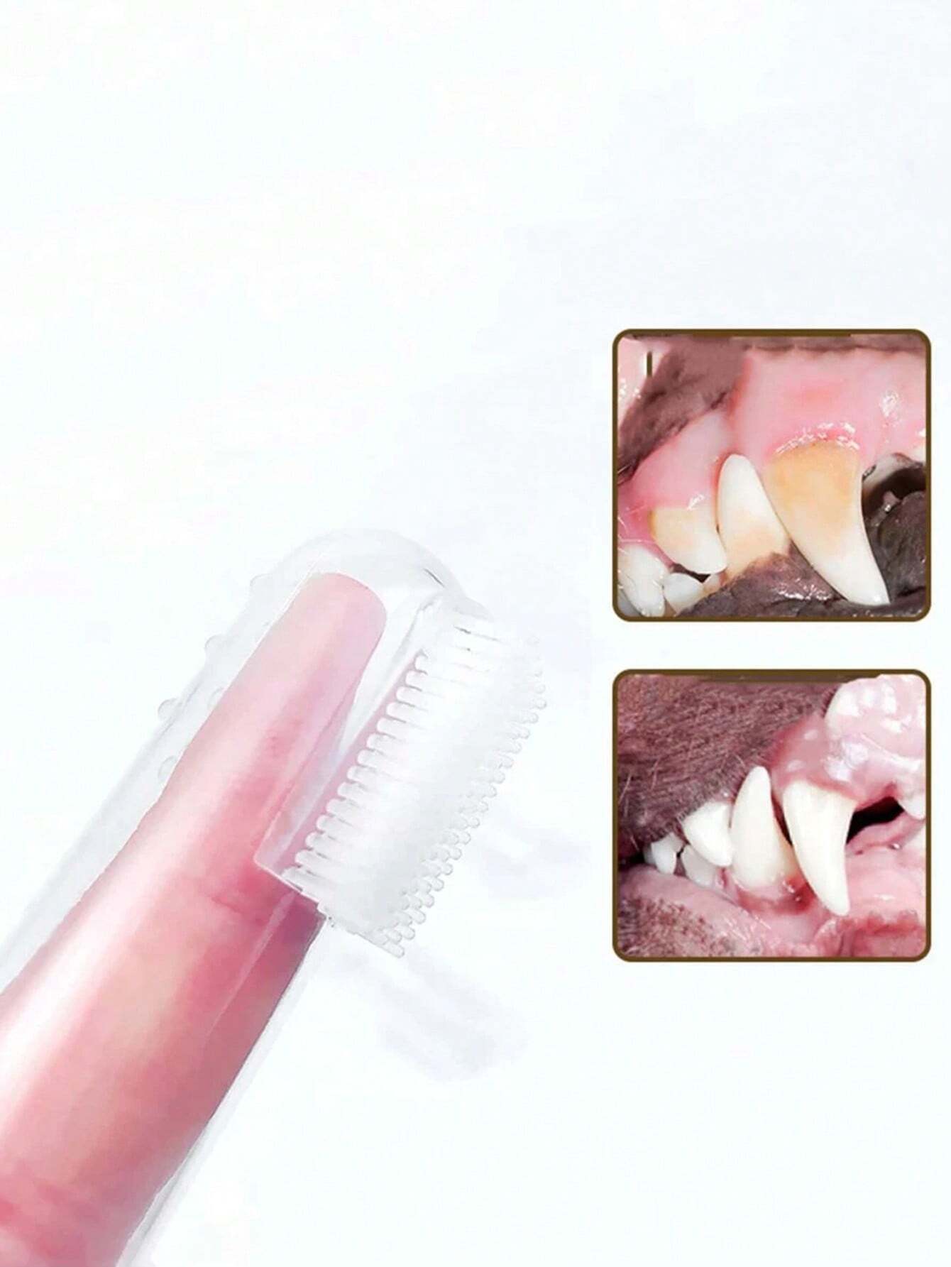 Pet Finger Toothbrush Pet Toothbrush Silicone Toothbrush Puppy Cat Finger Set Brush Finger Pet Toothbrush Small Size Suitable for Dogs and Cats