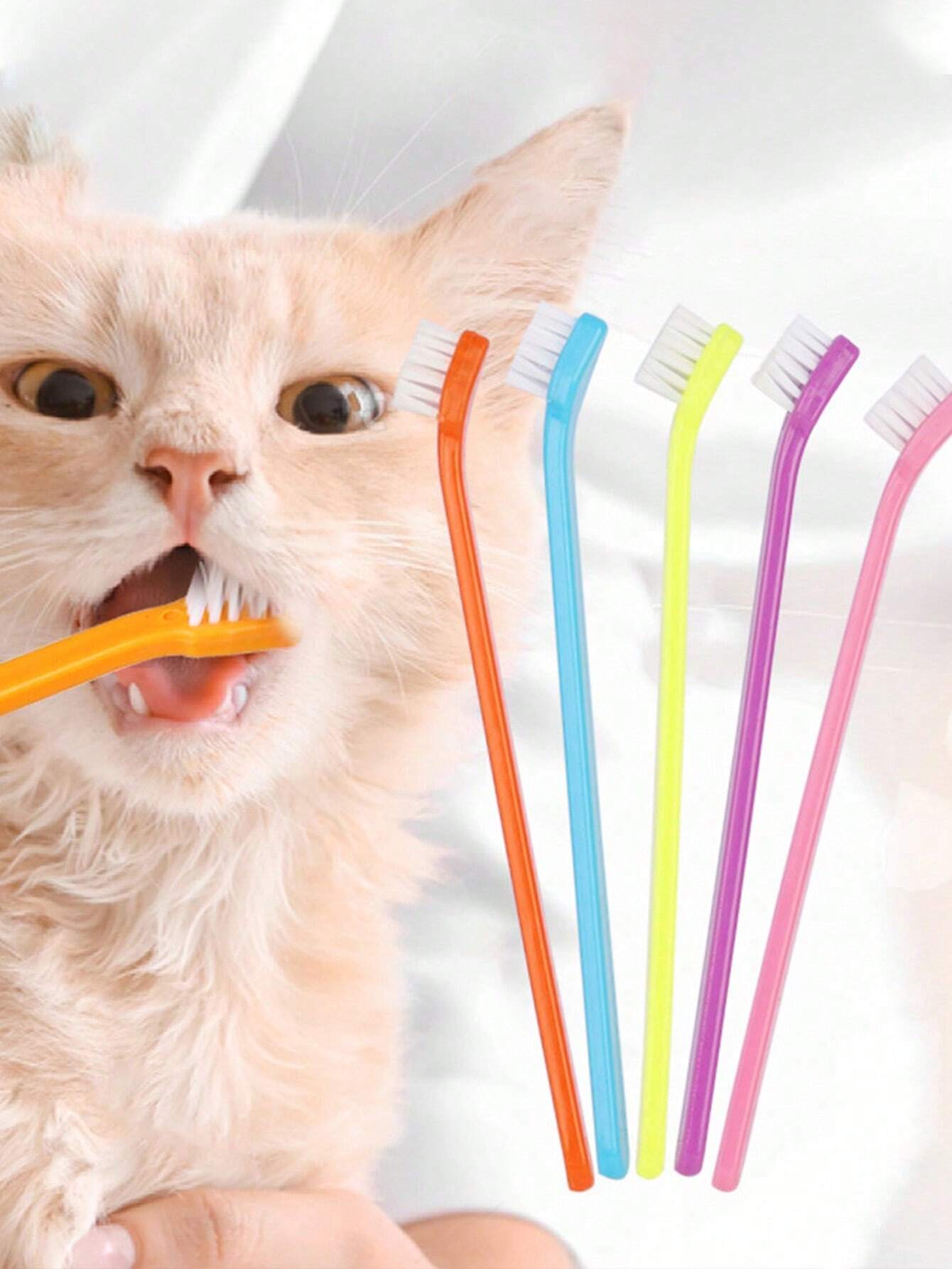 Pet Finger Toothbrush Pet Toothbrush Silicone Toothbrush Puppy Cat Finger Set Brush Finger Pet Toothbrush Small Size Suitable for Dogs and Cats