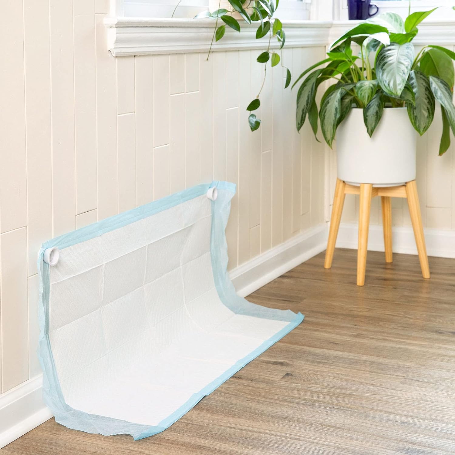 Pee PAD Holder (Pack of 2) – Works with Any Type of Wee Wee Pads for Easy Cleanup of Marking and Leg Lifting Dogs. (White)